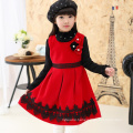 winter kids christmas party clothes nylon red party dress european pinafore girls new year pinafore dress wholesale price